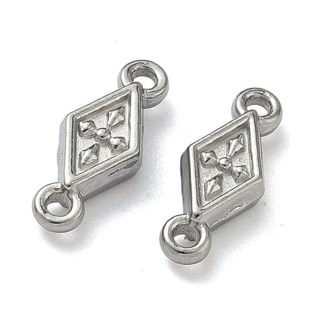 Vandfast Mellemled– Stål, harelkinformet (11,5x4,5mm) 2 stk. - Uniq Perler - 122173
