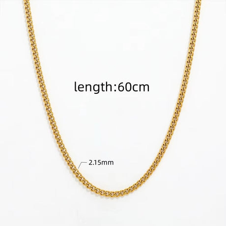 Vandfast Mini Panser Halskæde - 18K Forgyldt Stål (60cm) - Uniq Perler - 46677