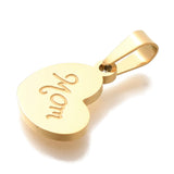 Vandfast MOM Vedhæng, Forgyldt Stål,(13,5x10,5mm) - Uniq Perler - 114561