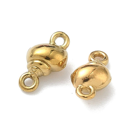 Vandfast Muslinge Mellemled – 18K Forgyldt Stål (8,5x4,5mm) 2 Stk - Uniq Perler - 