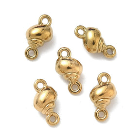 Wasserdichtes Muschelzwischenstück – 18K Vergoldet Stahl (8,5x4,5mm) 2 Stück - Uniq Perler - 
