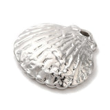 Vandfast Muslingeskal Vedhæng, Stål, 14x15mm, 2 stk. - Uniq Perler - 054191