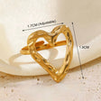 Vandfast Og Regulerbar Hjerte Ring, Forgyldt Stål - Uniq Perler - 113253