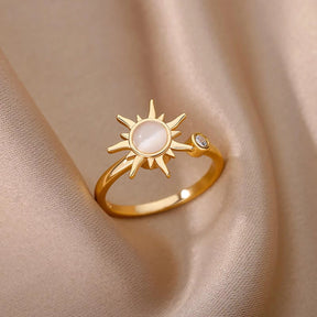 Wasserdichter und verstellbarer Ring aus Vergoldet Stahl - Uniq Perler - 115159