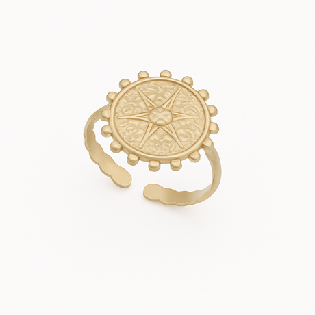 Vandfast Og Regulerbar Ring Af Forgyldt Stål - Uniq Perler - 115164