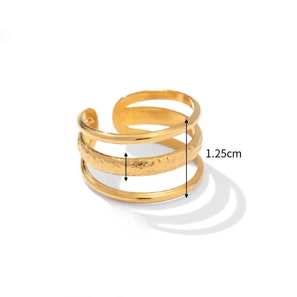 Vandfast Og Regulerbar Ring - Forgyldt Stål (16 - 19mm) - Uniq Perler - 114845