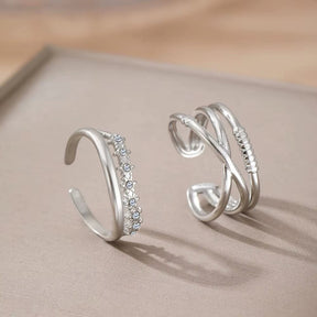 Water-resistant And Adjustable Ring in Steel, (1 set of 2 pcs.) - Uniq Perler - 115562