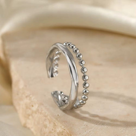 Vandfast Og Regulerbar Ring Stål - Uniq Perler - 115564