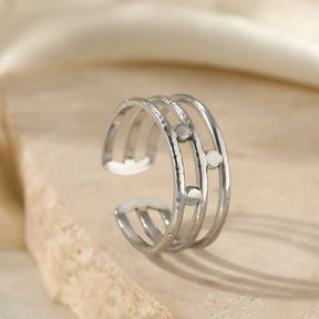 Water-resistant And Adjustable Steel Ring - Uniq Perler - 115569