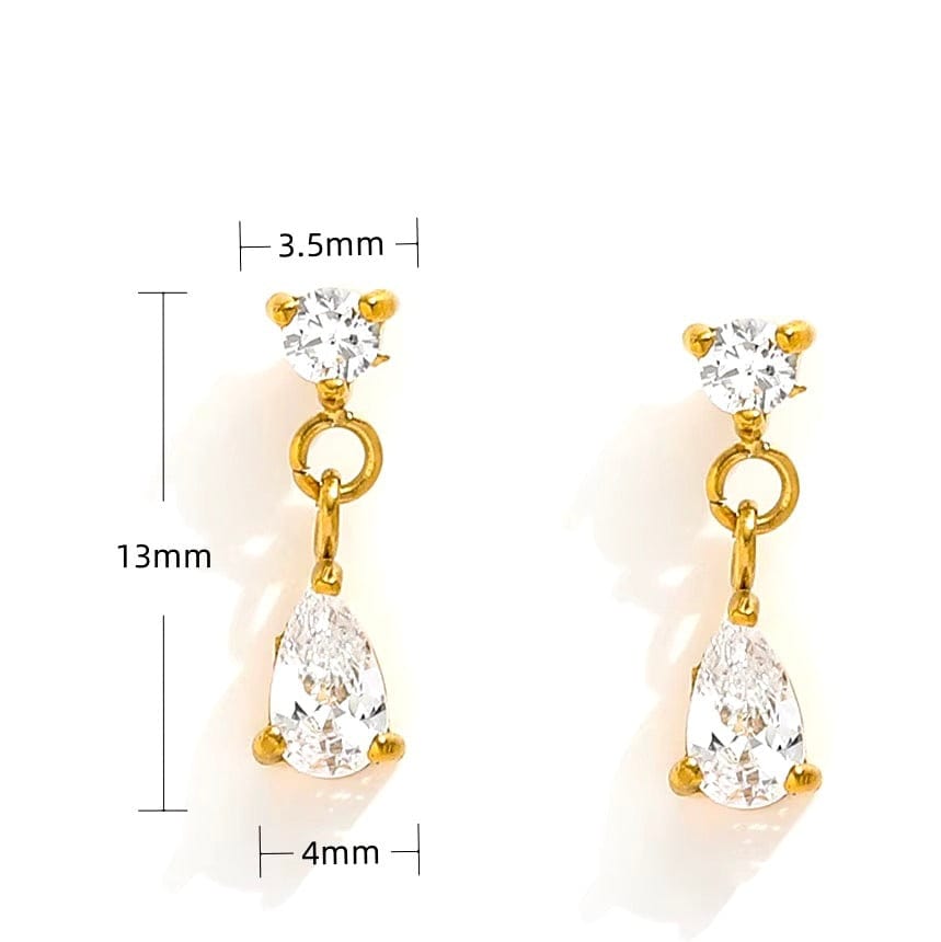 Vandfast Ørestikkere Med Zirkonia Dråbe - Uniq Perler - 113991