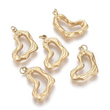 Vandfast Organisk Hjerte Vedhæng, Forgyldt Stål, (21x16mm) - Uniq Perler - 927291