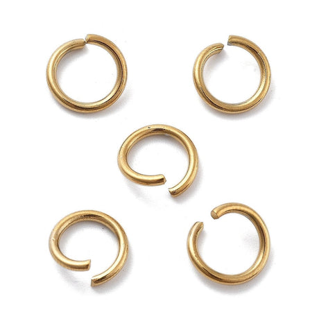 Vandfast Øsken/O - Ringe – Åben, 18K Forgyldt Stål (10,5x1,4mm) 20 stk - Uniq Perler - 115109