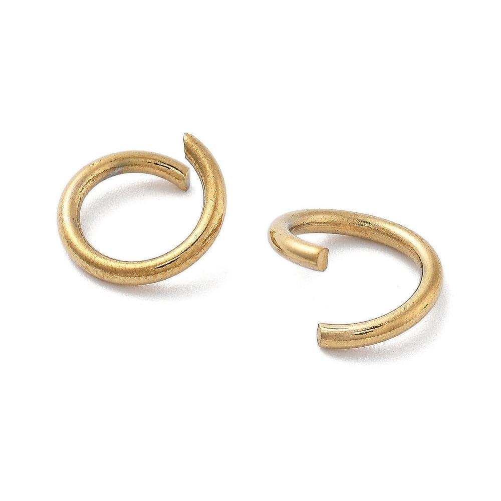 Vandfast Øsken/O - Ringe – Åben, 18K Forgyldt Stål (10,5x1,4mm) 20 stk - Uniq Perler - 115109