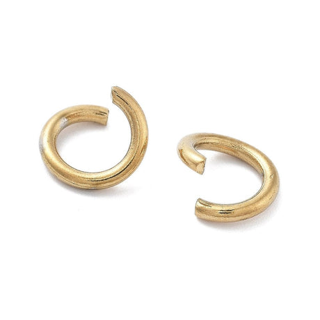 Vandfast Øsken/O - Ringe – Åben, 18K Forgyldt Stål (7x0,8mm) 20 stk - Uniq Perler - 115998