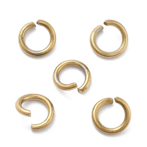 Water-resistant Jump ring/O - Rings – Open, 18K Gold-plated Steel (7x0.8mm) 20 pcs - Uniq Perler - 115998