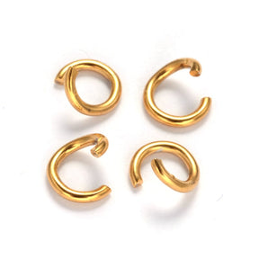 Water-resistant Jump ring/O - Rings – Open, Gold-plated Steel (5x0.8mm, 20 pcs) - Uniq Perler - 116203