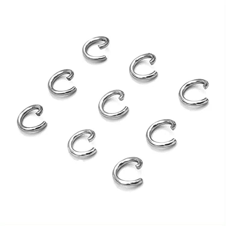 Vandfast Øsken/O - Ringe – Åben, Stål (4x0,6mm), 20 stk - Uniq Perler - 112173