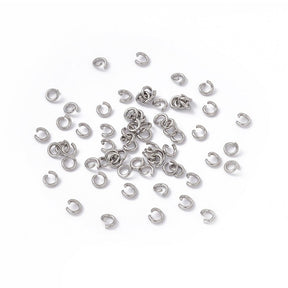 Water-resistant Jump ring/O - Rings – Open, Steel (5x1mm), 20 pcs - Uniq Perler - 115328