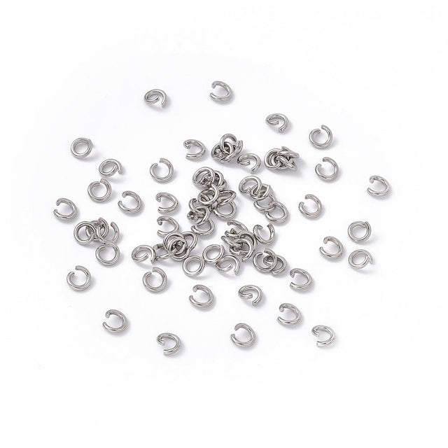 Vandfast Øsken/O - Ringe – Åben, Stål (5x1mm), 20 stk - Uniq Perler - 115328