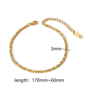 Wasserdichtes Panzerarmband – 18K Vergoldet Stahl (17+6cm) - Uniq Perler - 324123
