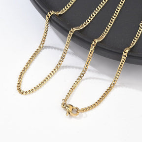 Water-resistant Armor Necklace, 18K Gold-plated Steel, 59.5mm - Uniq Perler - 114611