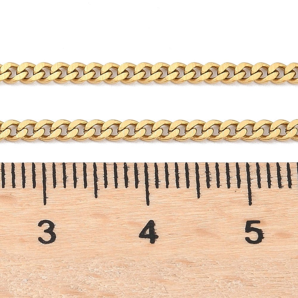 Vandfast Panser Halskæde, 18K Forgyldt Stål, 59,5mm - Uniq Perler - 114611