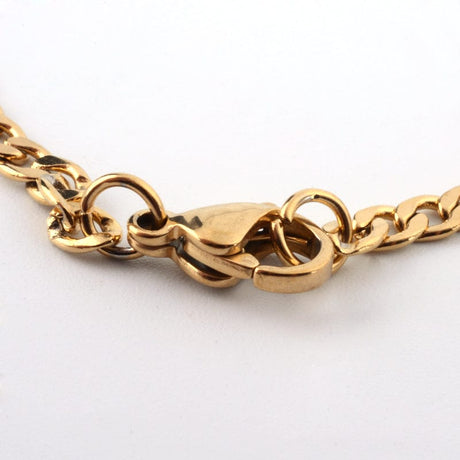 Vandfast panser Halskæde, 18K Forgyldt Stål, (60cm) - Uniq Perler - 294787