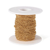 Vandfast Panser Kæde – 18K Forgyldt Stål (4x3mm, 1 meter) - Uniq Perler - 123476