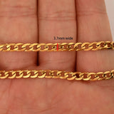 Vandfast Panser Kæde, 18K Forgyldt Stål, ( 3,7x1,2mm, 1m) - Uniq Perler - 16373