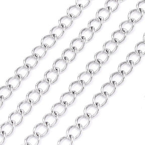 Vandfast Panser Kæde – Stål (3,5x2,4x0,5mm, 1 meter) - Uniq Perler - 124755