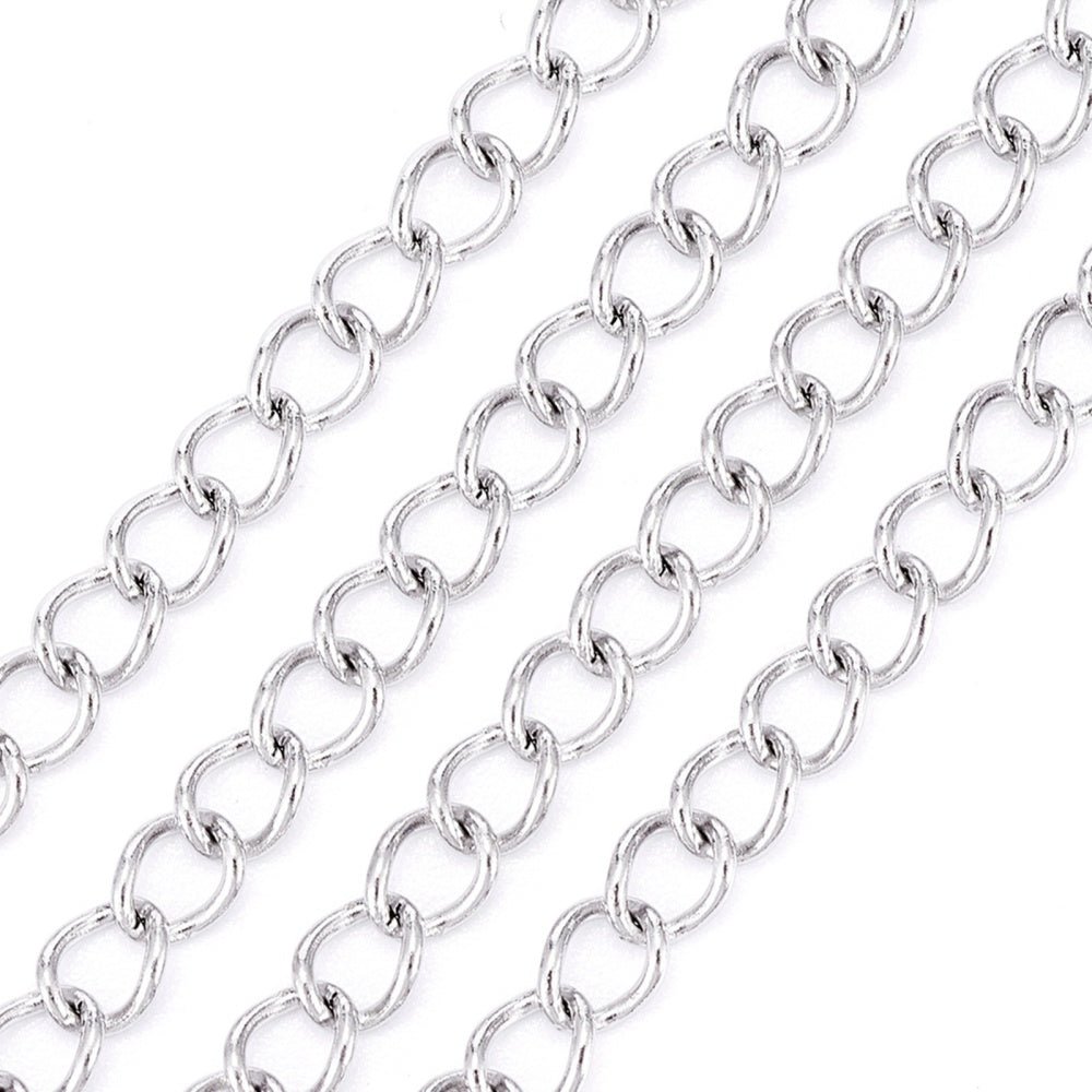 Vandfast Panser Kæde – Stål (4x3mm, 1 meter) - Uniq Perler - 123478