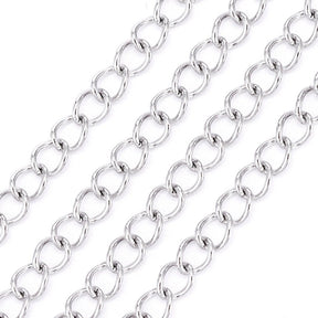 Vandfast Panser Kæde – Stål (4x3mm, 1 meter) - Uniq Perler - 123478