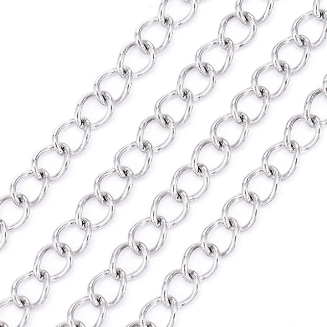 Vandfast Panser Kæde – Stål (4x3mm, 1 meter) - Uniq Perler - 123478