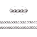 Vandfast Panser Kæde - Stål (4,5x3x0,8mm) 1m - Uniq Perler - 115826