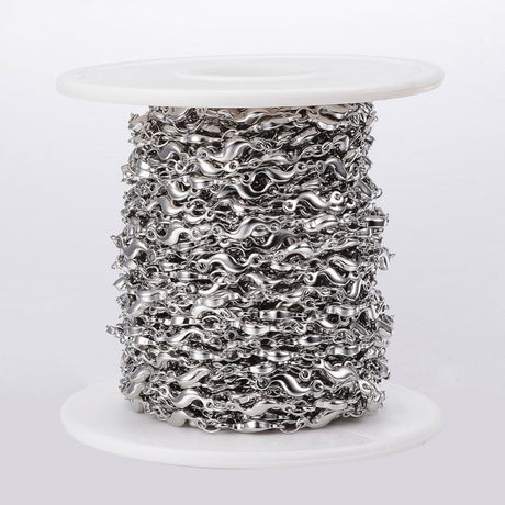 Vandfast Papirklips Kæde – Stål (11,5x3,5x2mm) - Uniq Perler - 125055