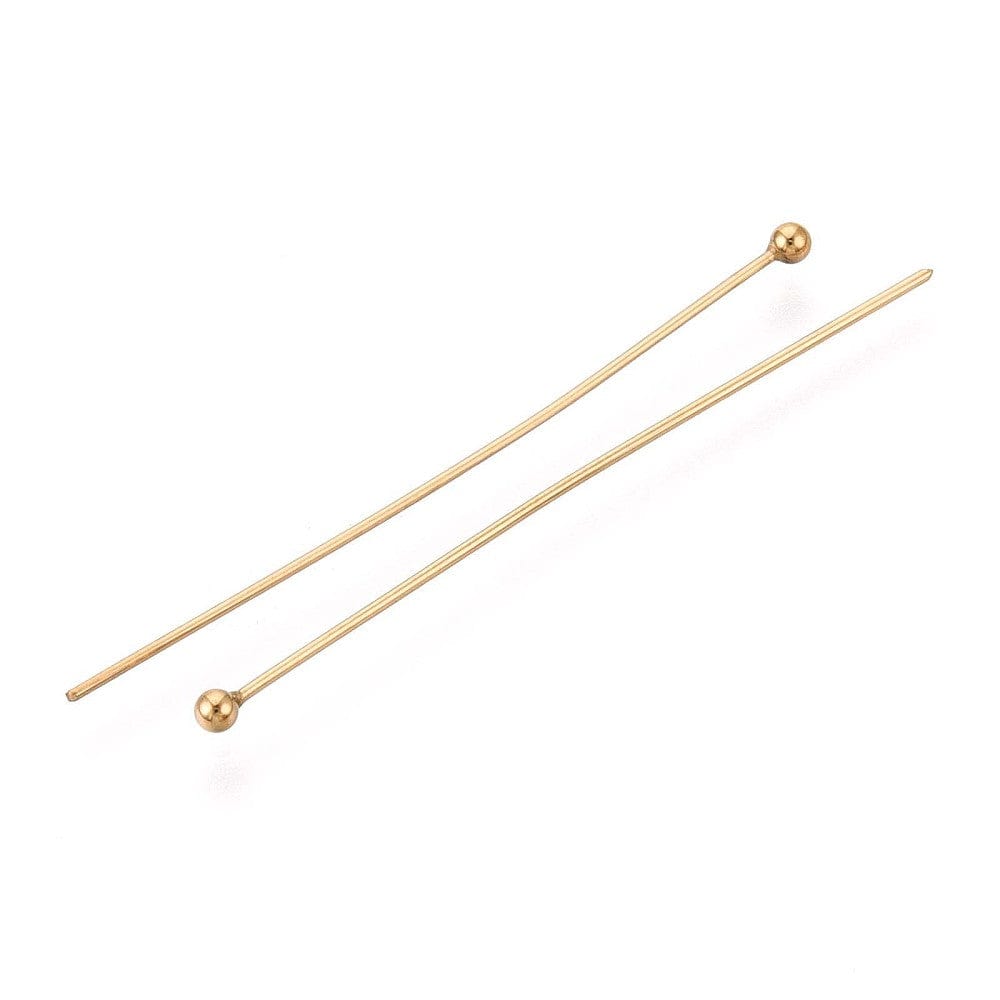 Vandfast Perlestave – 18K Forgyldt Stål (45x0,5mm) 25 stk - Uniq Perler - 116051