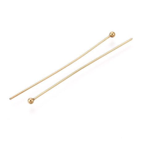 Vandfast Perlestave – 18K Forgyldt Stål (45x0,5mm) 25 stk - Uniq Perler - 116051