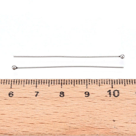 Vandfast Perlestave – Rustfrit Stål (45x0,5mm) 25 stk - Uniq Perler - 116048