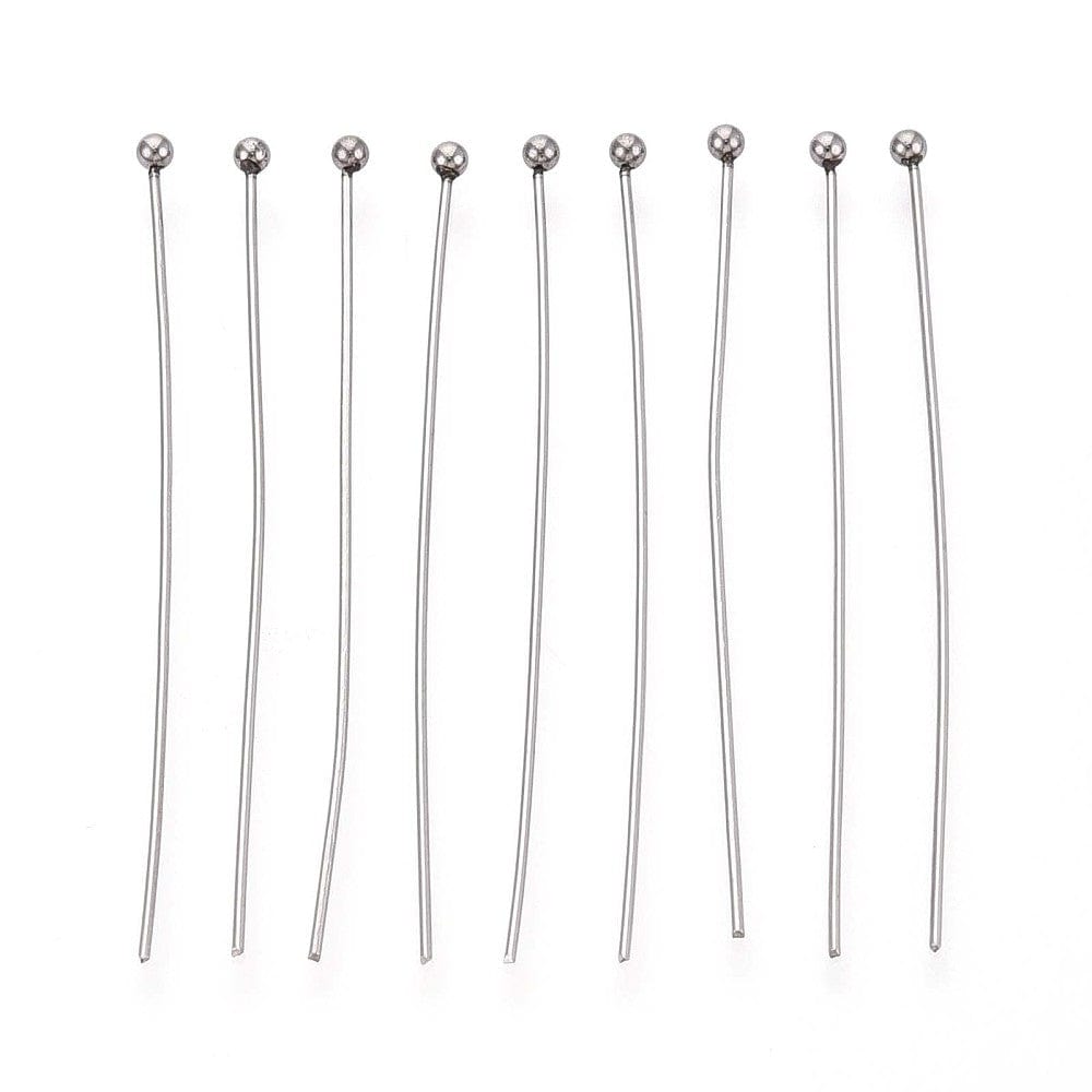 Vandfast Perlestave – Rustfrit Stål (45x0,5mm) 25 stk - Uniq Perler - 116048