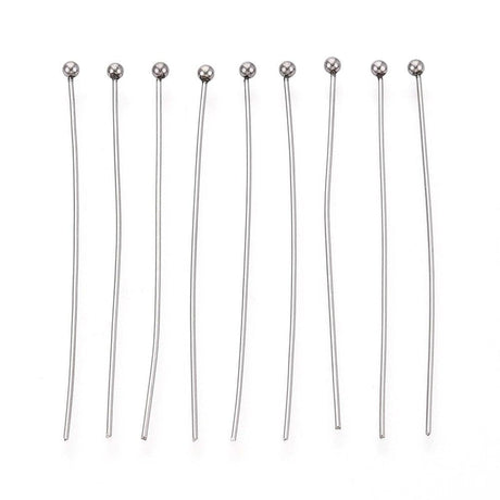 Vandfast Perlestave – Rustfrit Stål (45x0,5mm) 25 stk - Uniq Perler - 116048