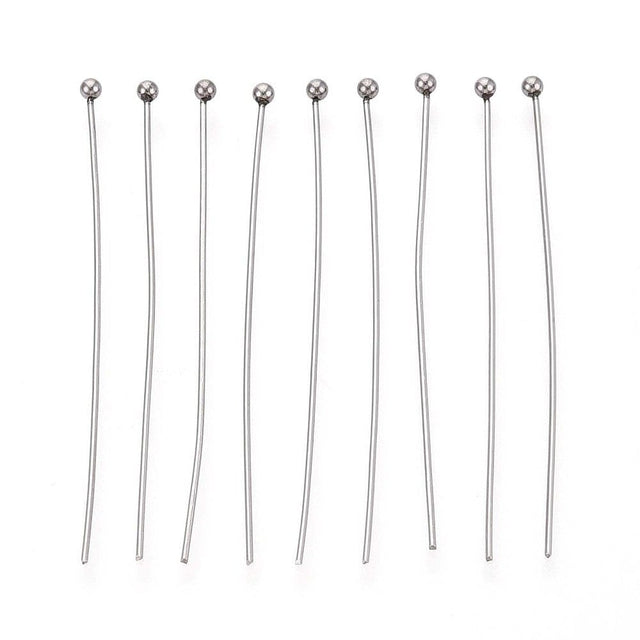 Vandfast Perlestave – Rustfrit Stål (45x0,5mm) 25 stk - Uniq Perler - 116048