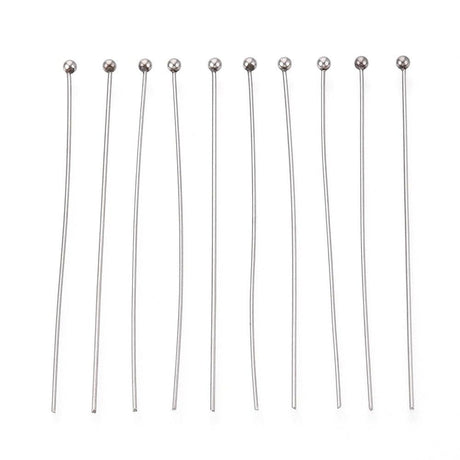 Vandfast Perlestave – Rustfrit Stål (50x0,5mm) 25 stk - Uniq Perler - 116047