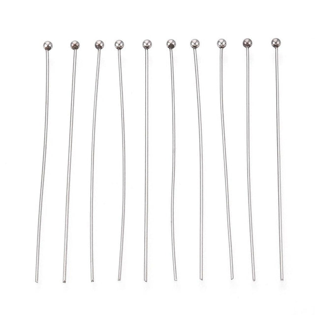 Vandfast Perlestave – Rustfrit Stål (50x0,5mm) 25 stk - Uniq Perler - 116047