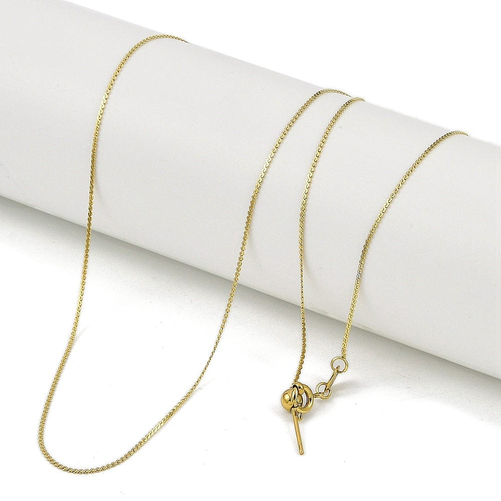 Vandfast Regulerbar Halskæde – Forgyldt Stål (50cm) - Uniq Perler - 116154