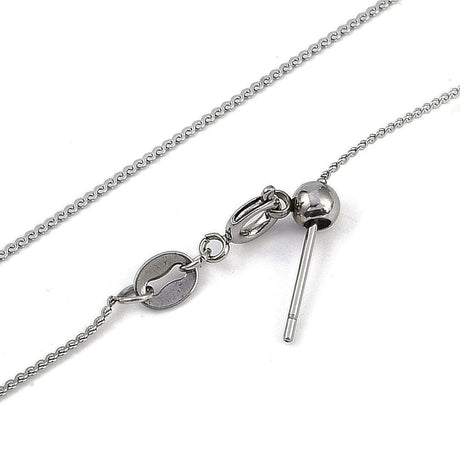 Vandfast Regulerbar Halskæde – Stål (50cm) - Uniq Perler - 116152