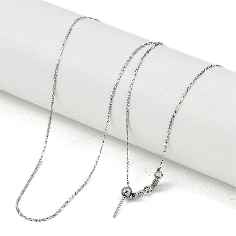 Vandfast Regulerbar Halskæde – Stål (50cm) - Uniq Perler - 116152