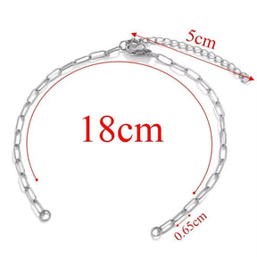 Wasserdichtes verstellbares Armband mit Platz für Zwischenglieder – Stahl (18cm) - Uniq Perler - 113430