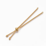 Vandfast Regulerbart Slider Armbånd Til Mellemled/Links - 18K Forgyldt Stål (22cm) - Uniq Perler - 114564