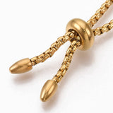 Vandfast Regulerbart Slider Armbånd Til Mellemled/Links - 18K Forgyldt Stål (22cm) - Uniq Perler - 114564