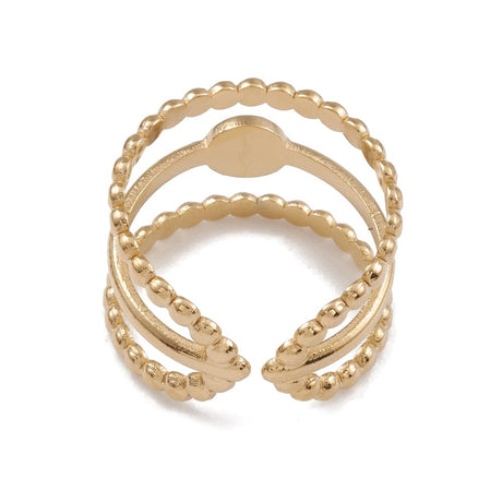 Vandfast Ring Til Pålimning Af Cabochon – 14K Forgyldt Stål - Uniq Perler - 115325